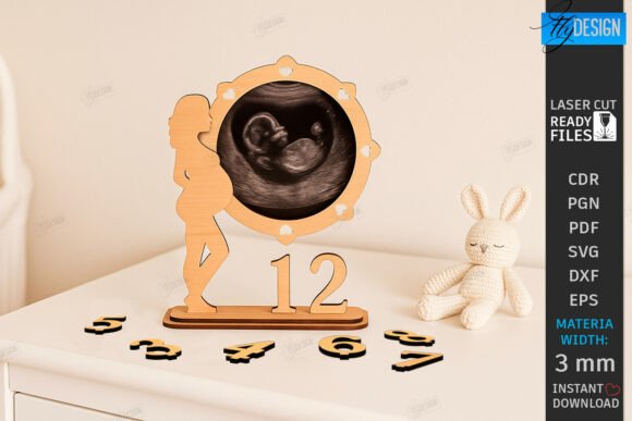 Download Pregnancy Countdown Frame Laser Cut |CNC - Countdown Collection