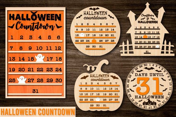 Download Halloween Countdown Laser Cut Bundle - Countdown Collection