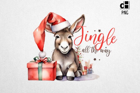 Download Vintage Christmas Farm Donkey PNG Design - Premium Resources